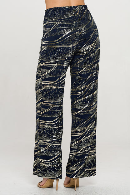 HIT Foil Wide Leg Pants-5042HF-ARD1-F032