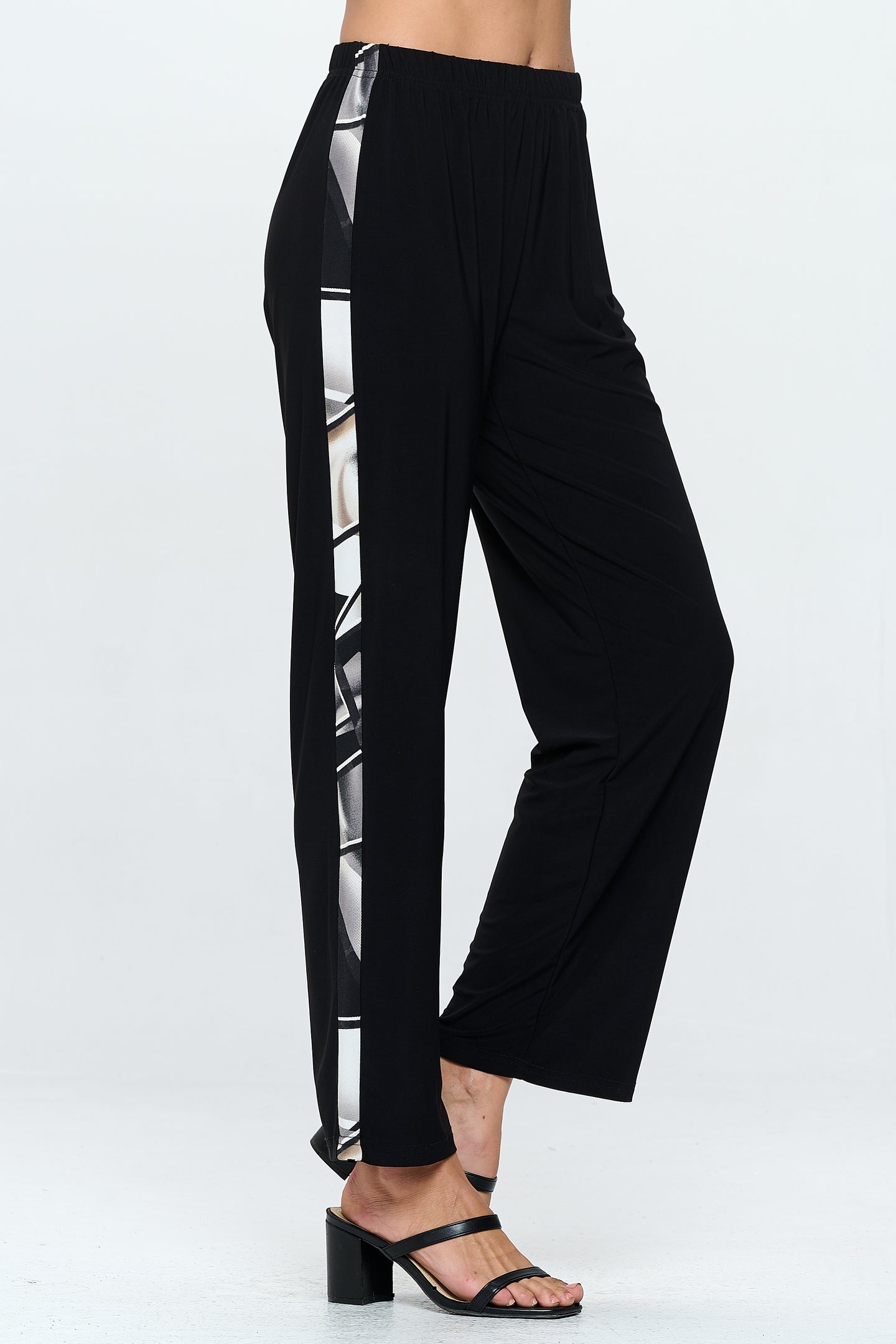 Plus Size HIT Contrast Straight Pants-540HT-AXP1-C-W357