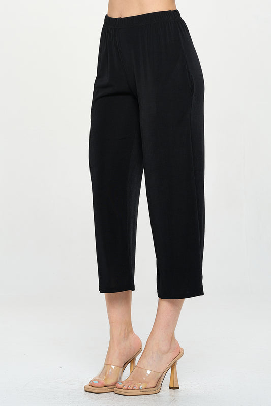 Elastic Waistband Ankle Pants with Pockets-5043BN-ARS1-K