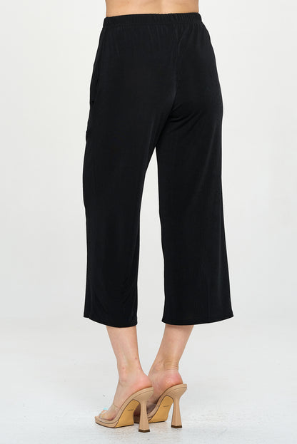 Elastic Waistband Ankle Pants with Pockets-5043BN-ARS1-K