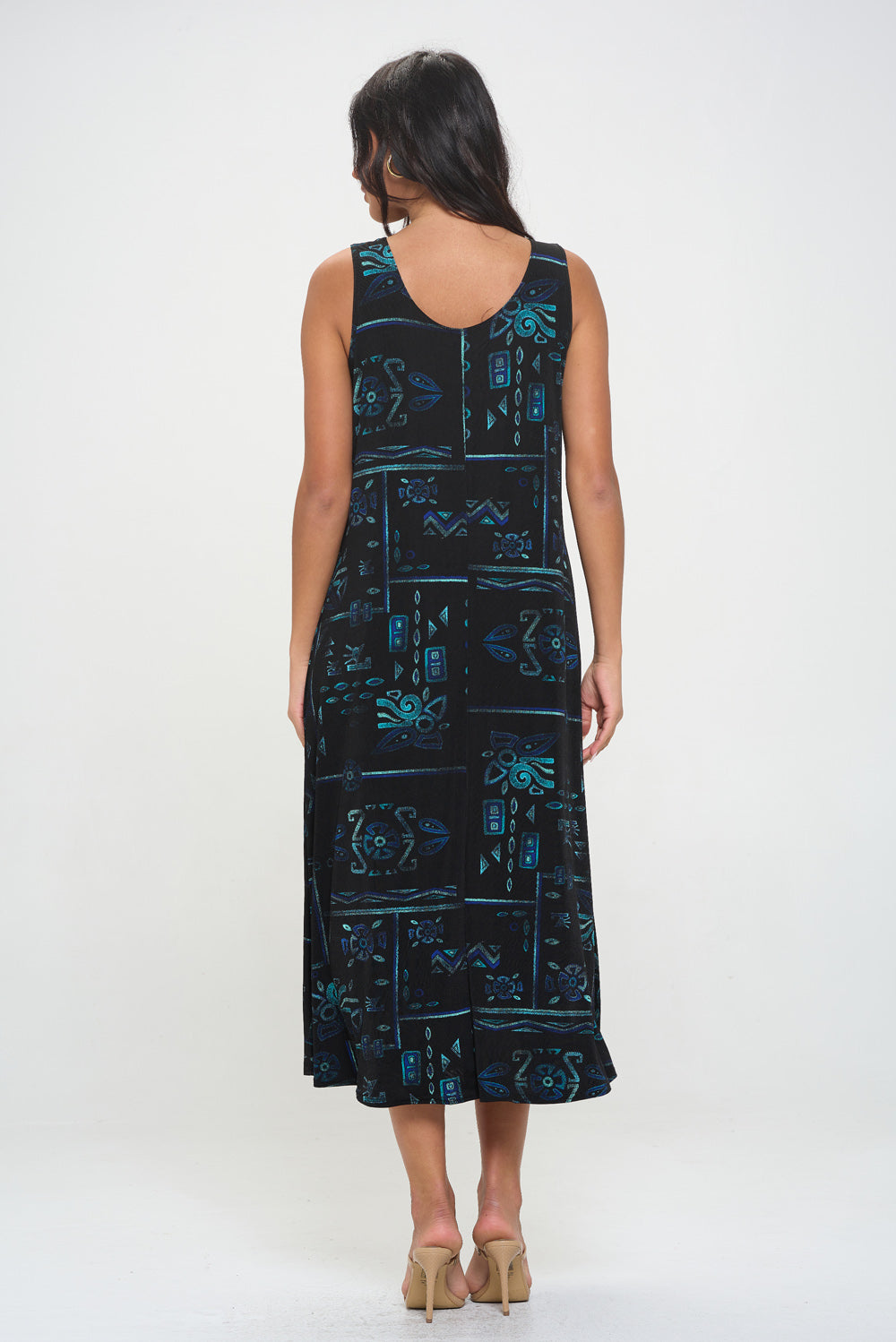 Print  Long Tank Dress -7000BN-TRP1-W401