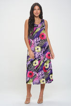Load image into Gallery viewer, Plus Size Print Tank Long Dress Sleeveless- 7000BN-TXP1-W408
