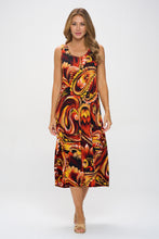 Load image into Gallery viewer, Plus Size Print Tank Long Dress Sleeveless-7000BN-TXP1-W435
