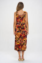 Load image into Gallery viewer, Plus Size Print Tank Long Dress Sleeveless-7000BN-TXP1-W435
