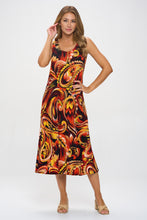 Load image into Gallery viewer, Plus Size Print Tank Long Dress Sleeveless-7000BN-TXP1-W435
