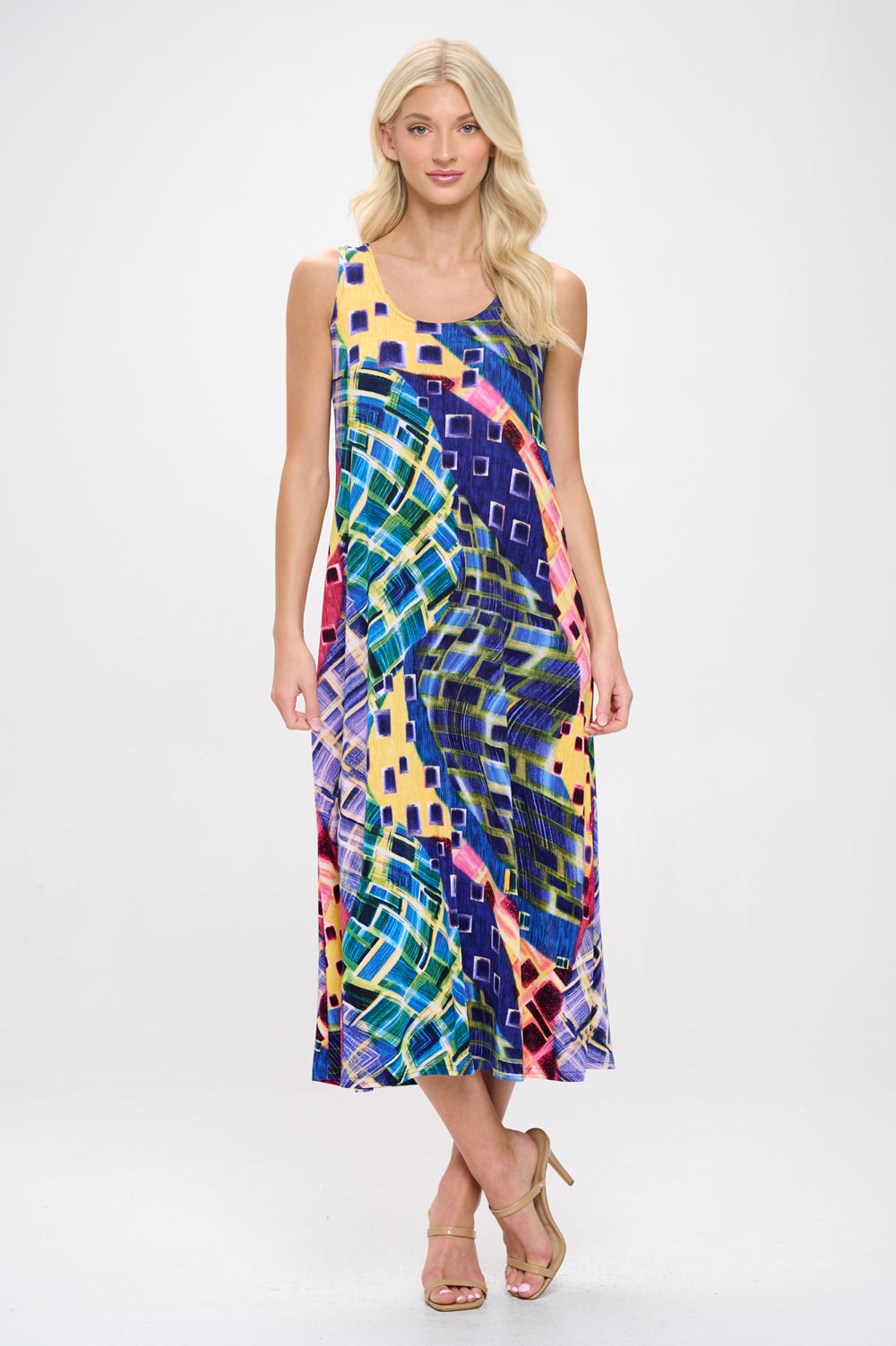 Print  Long Tank Dress Print -7000BN-TRP1-W441