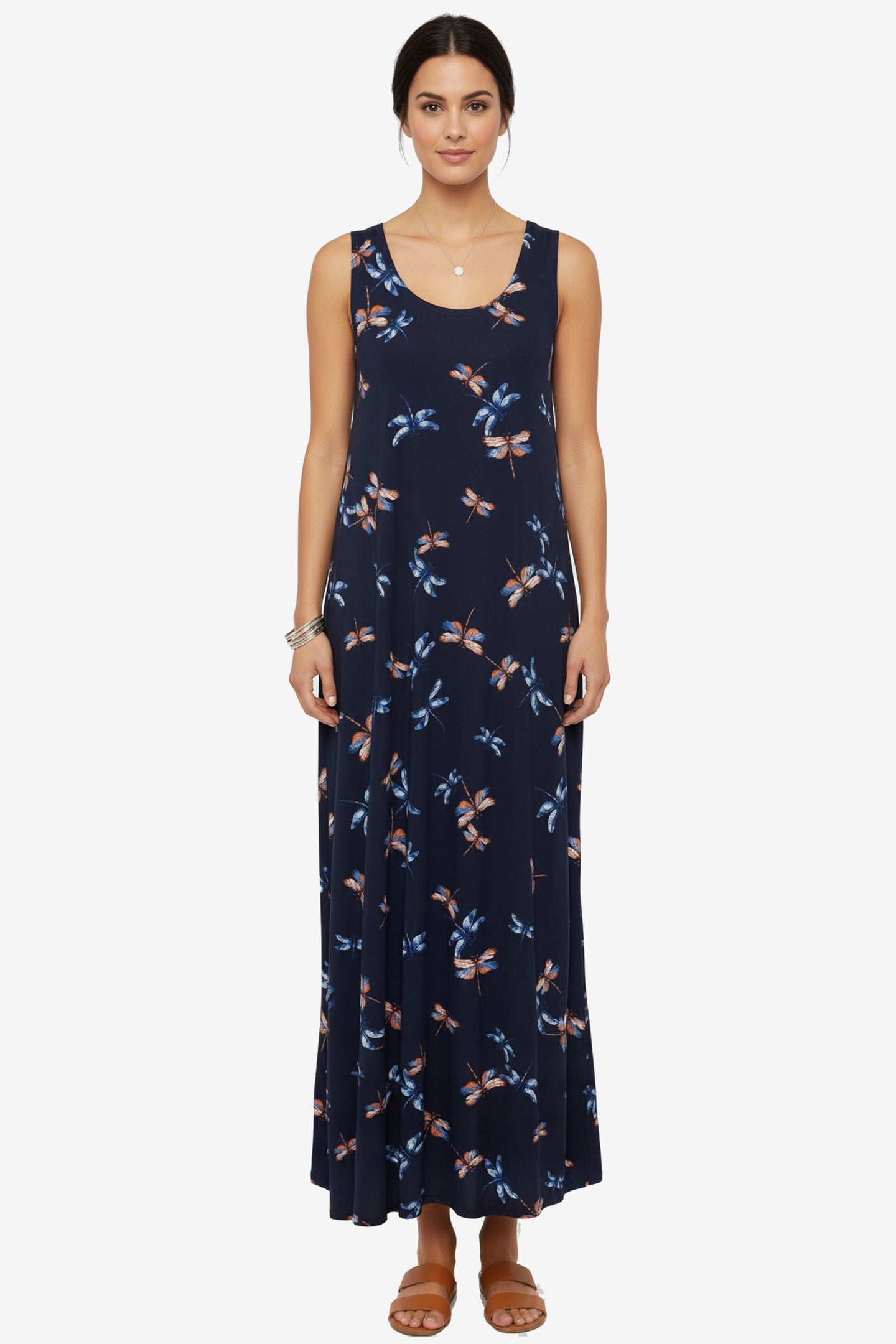 Print  Long Tank Dress Print -7000BN-TRP1-W518