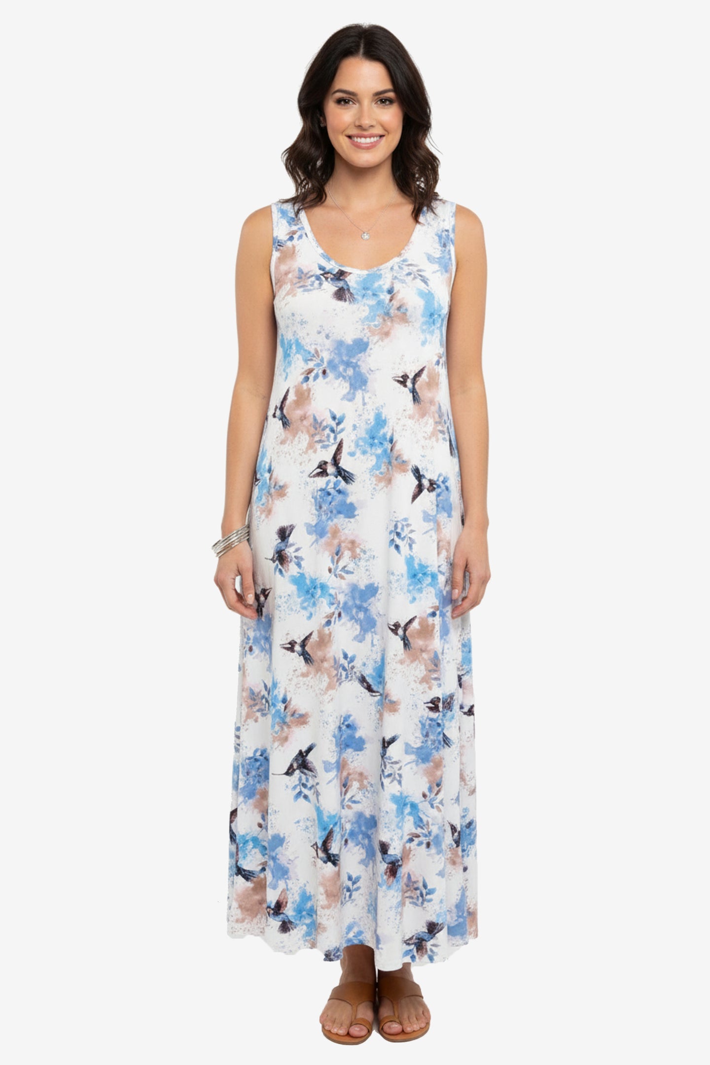 Print  Long Tank Dress Print -7000BN-TRP1-W519