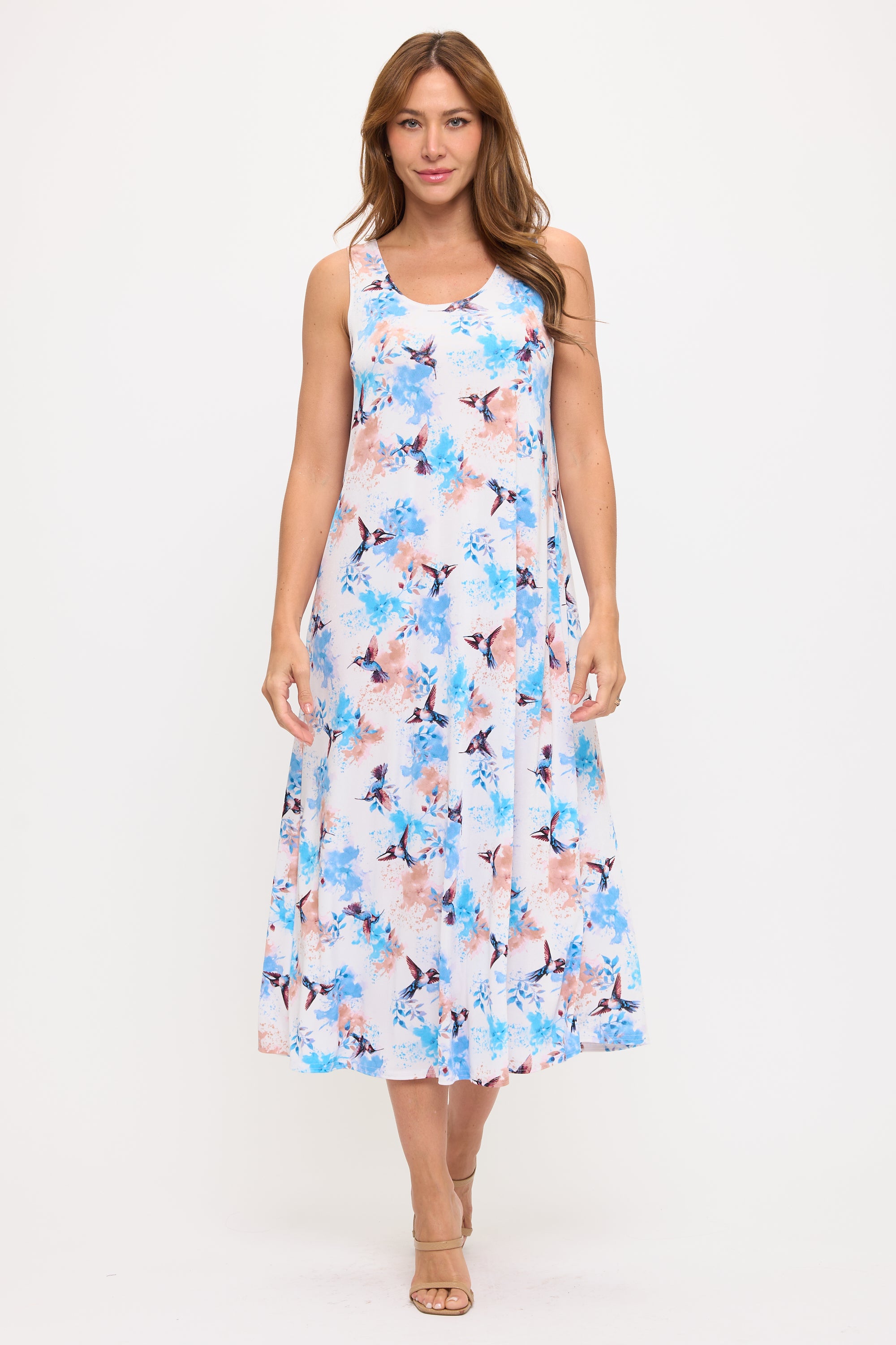 Jostar Women's Short Sleeve Print Dress - Stretchy, Flowy Swing T-Shirt Dress For Casual Wear - View #9