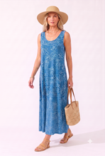 Load image into Gallery viewer, Plus Size Print Tank Long Dress Sleeveless-7000BN-TXP1-W536
