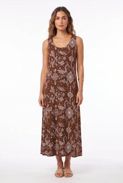 Print  Long Tank Dress Print -7000BN-TRP1-W552