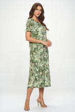 Load image into Gallery viewer, Stretchy Long Dress Short Sleeve Print-7002BN-SRP1-W404
