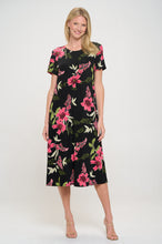 Load image into Gallery viewer, Plus Size Print  Long Dress Short Sleeve - 7002BN-SXP1-W431
