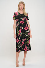 Load image into Gallery viewer, Plus Size Print  Long Dress Short Sleeve - 7002BN-SXP1-W431
