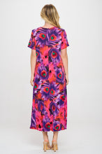 Load image into Gallery viewer, Plus Size Print  Long Dress Short Sleeve - 7002BN-SXP1-W438
