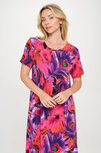 Load image into Gallery viewer, Plus Size Print  Long Dress Short Sleeve - 7002BN-SXP1-W438
