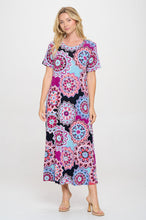 Load image into Gallery viewer, Print Long Dress Short Sleeve -7002BN-SRP1-W439
