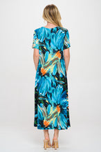 Load image into Gallery viewer, Plus Size Print  Long Dress Short Sleeve - 7002BN-SXP1-W440
