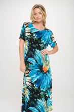 Load image into Gallery viewer, Plus Size Print  Long Dress Short Sleeve - 7002BN-SXP1-W440
