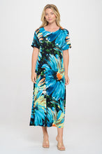 Load image into Gallery viewer, Plus Size Print  Long Dress Short Sleeve - 7002BN-SXP1-W440
