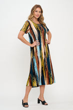 Load image into Gallery viewer, Plus Size Print  Long Dress Short Sleeve - 7002BN-SXP1-W470
