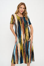 Load image into Gallery viewer, Plus Size Print  Long Dress Short Sleeve - 7002BN-SXP1-W470
