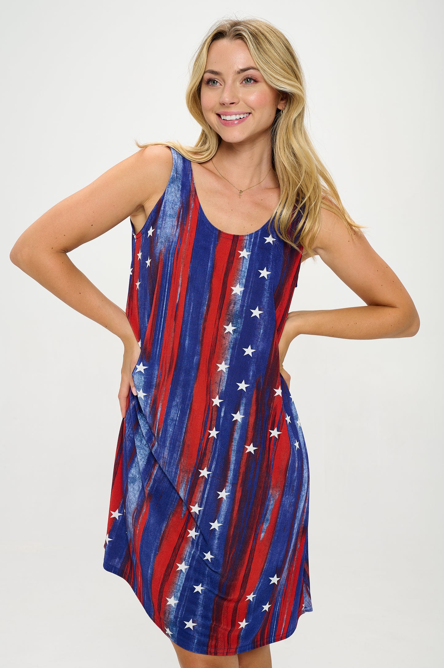 Patriotic Print Missy Tank Dress - 7003BN-TRD1-D005