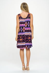 Plus Size Print Missy Tank Dress- 7003BN-TXP1-W407