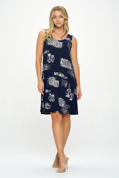 Plus Size Print Missy Tank Dress-7003BN-TXP1-W425