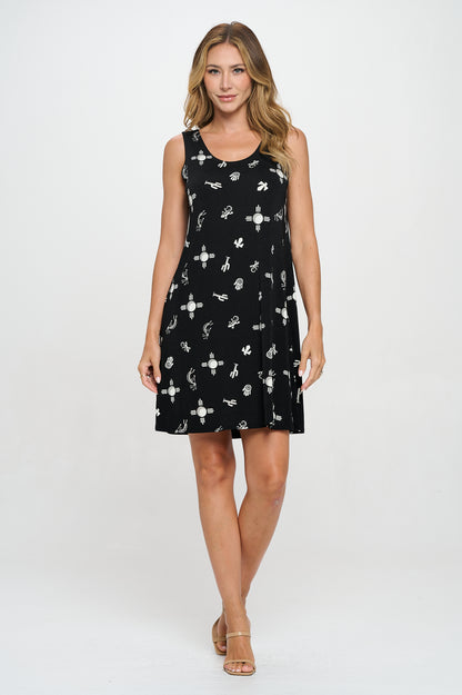 Print Missy Tank Dress-7003BN-TRP1-W466