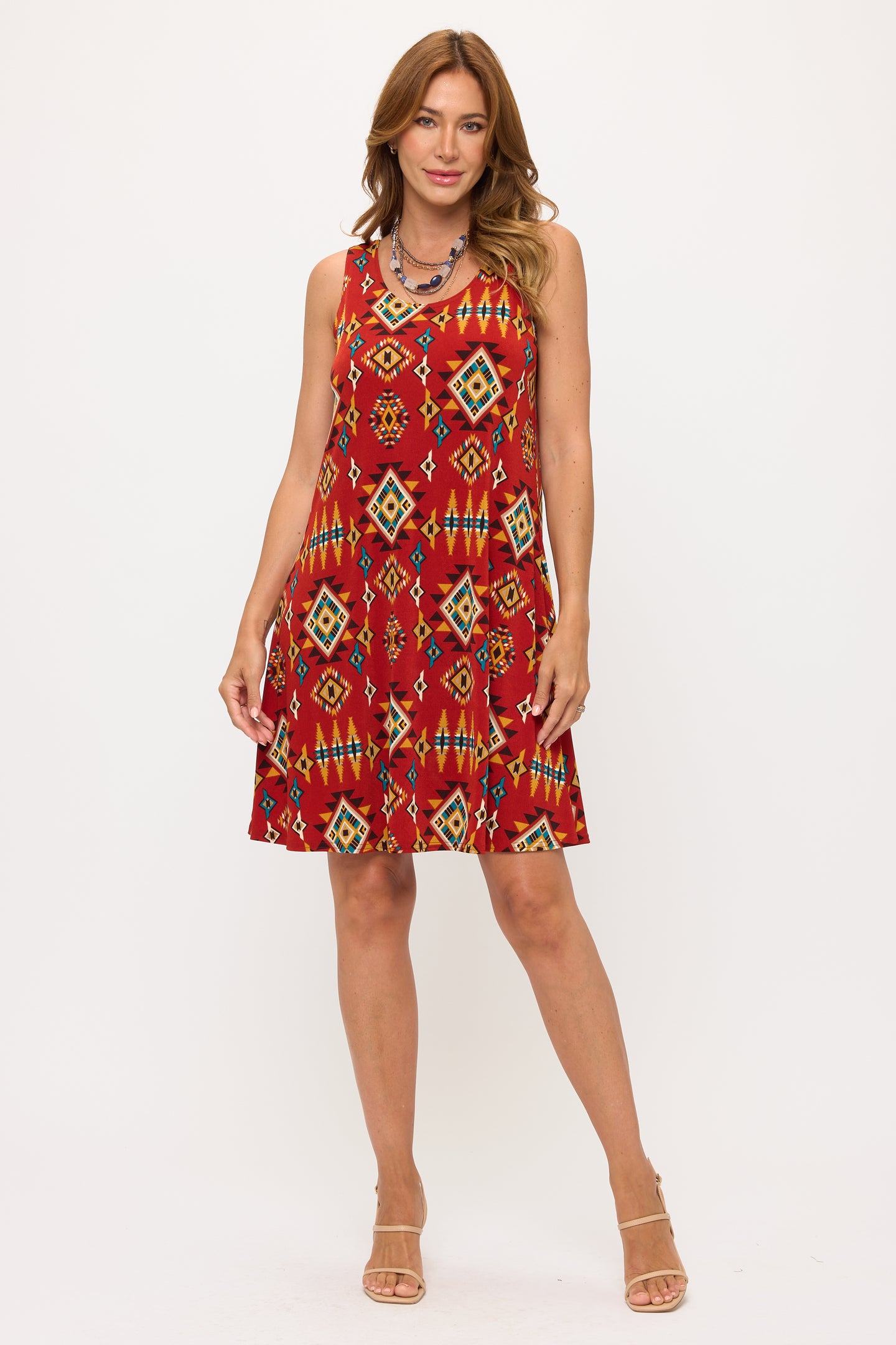 Print Missy Tank Dress-7003BN-TRP1-W497