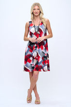 Load image into Gallery viewer, Printed Sleeveless Dress- 7003HT-TRP1-W455 - Jostar Online
