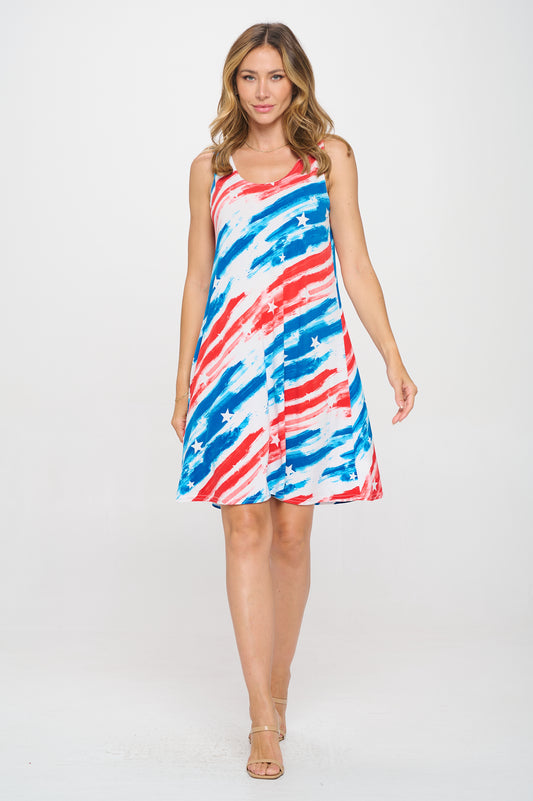 Print Missy Tank Dress Sleeveless Prints - 7003HT-TRP1-W384