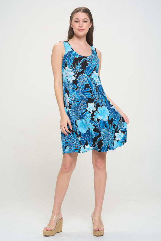 Print Missy Tank Dress Sleeveless Prints - 7003HT-TRP1-W436