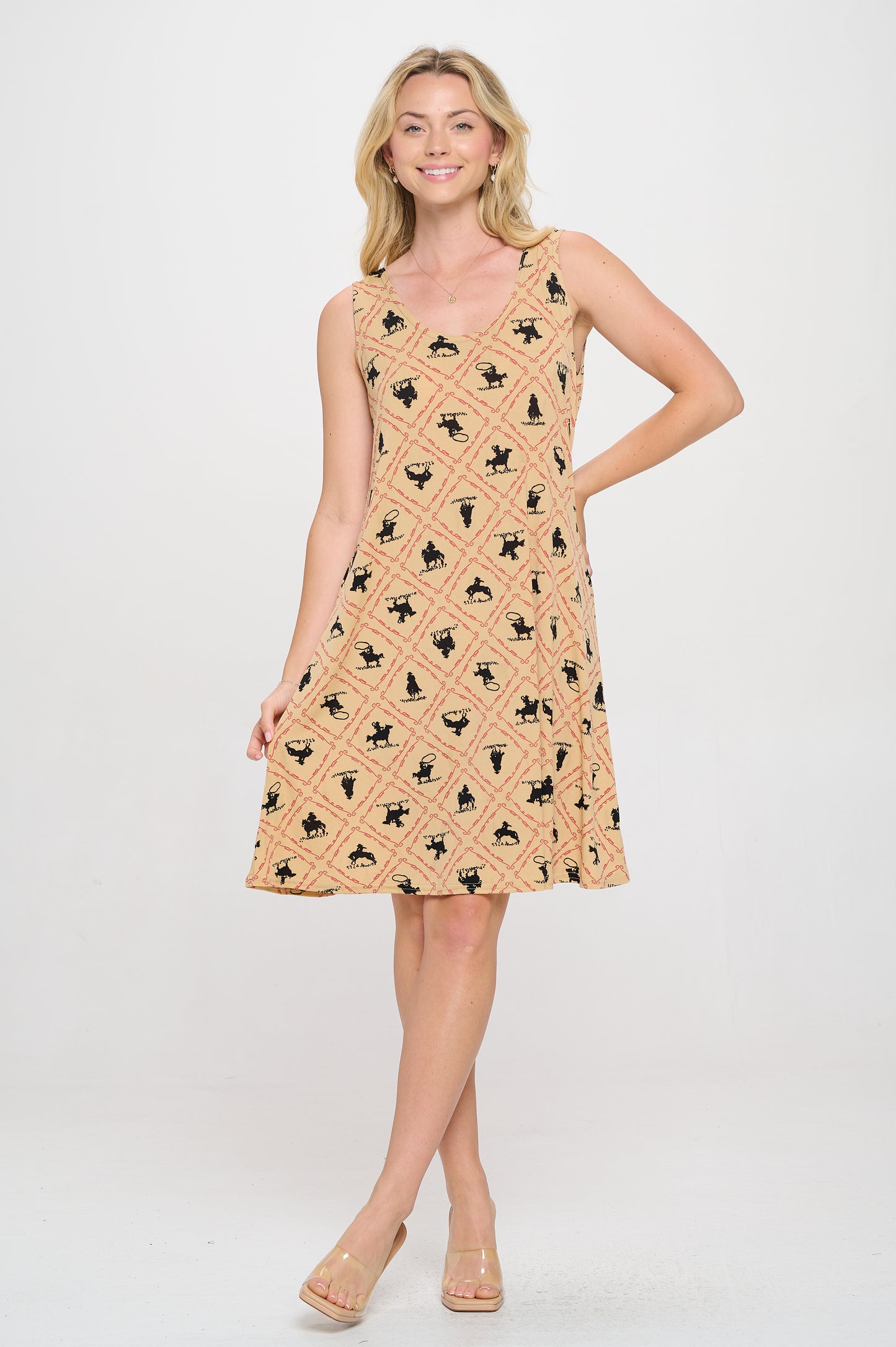 Print Missy Tank Dress Sleeveless Prints - 7003HT-TRP1-W443