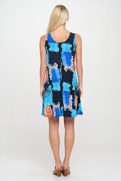 Print Missy Tank Dress Sleeveless Prints - 7003HT-TRP1-W449