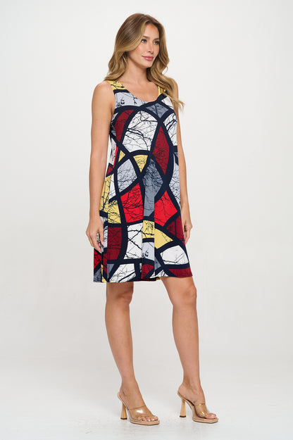 Print Missy Tank Dress Sleeveless Prints - 7003HT-TRP1-W450