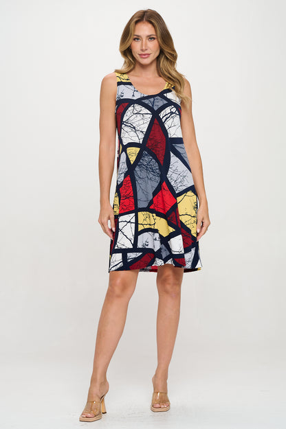 Print Missy Tank Dress Sleeveless Prints - 7003HT-TRP1-W450