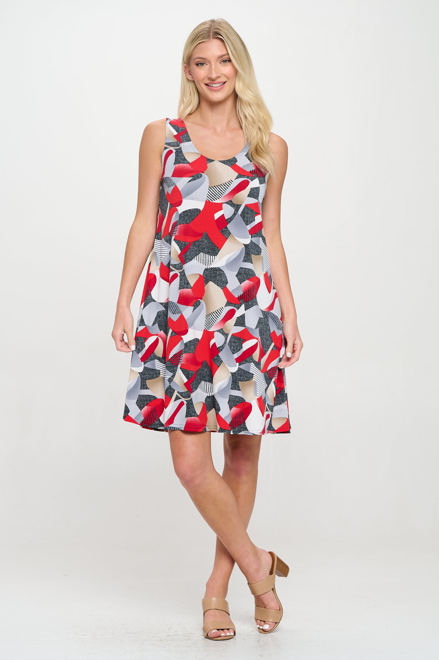 Print Missy Tank Dress Sleeveless Prints - 7003HT-TRP1-W453