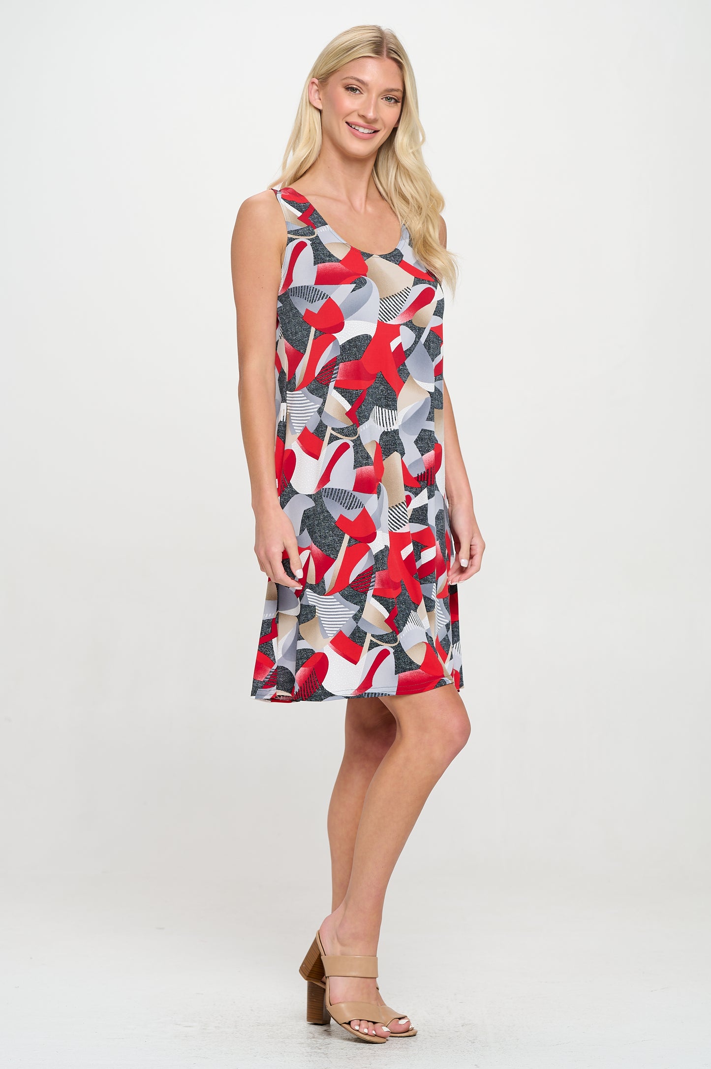 Print Missy Tank Dress Sleeveless Prints - 7003HT-TRP1-W453