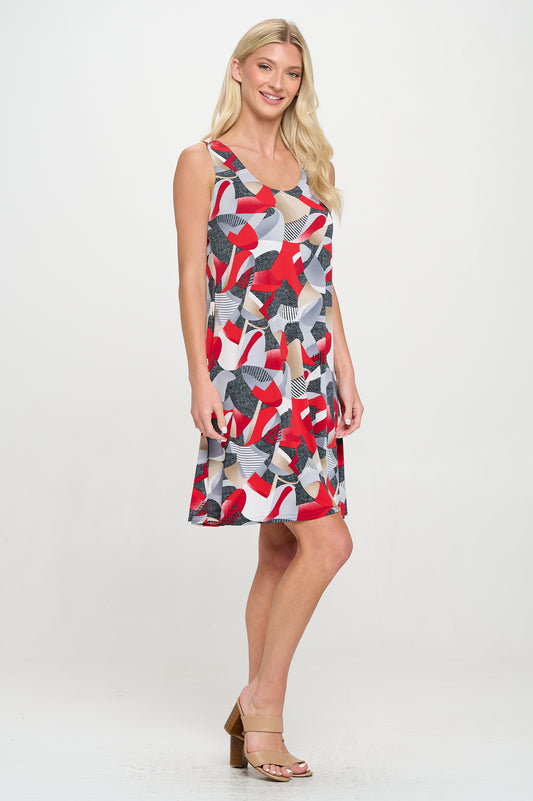 Print Missy Tank Dress Sleeveless Prints - 7003HT-TRP1-W453