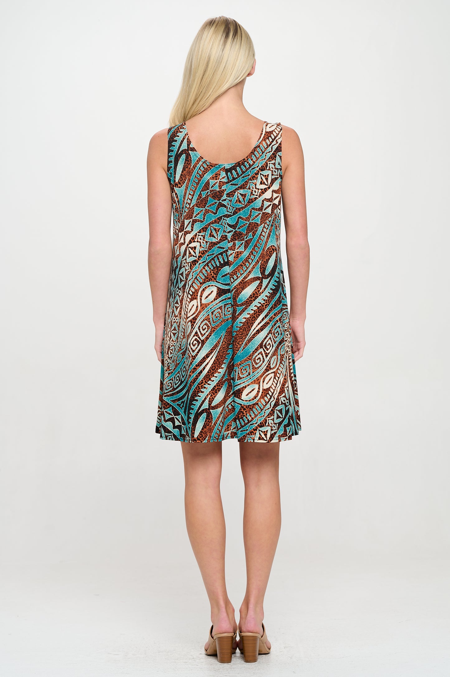 Print Missy Tank Dress Sleeveless Prints - 7003HT-TRP1-W459