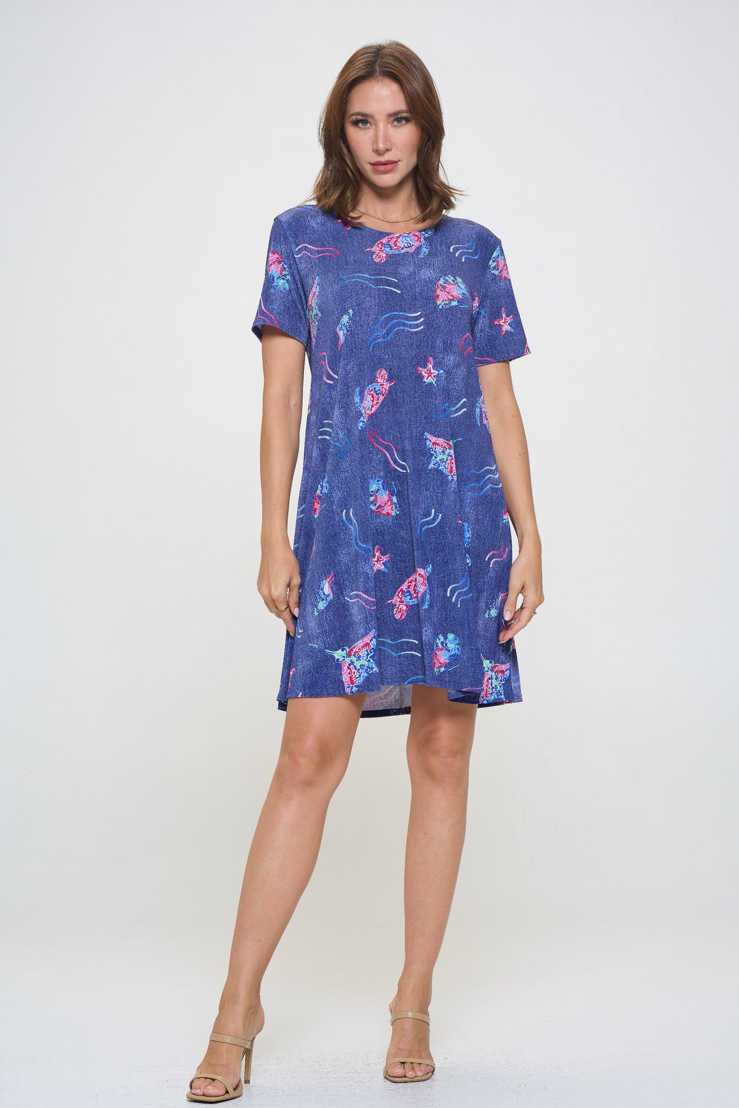 Plus Size Print Missy Dress Short Sleeve-7004BN-SXD1-D007