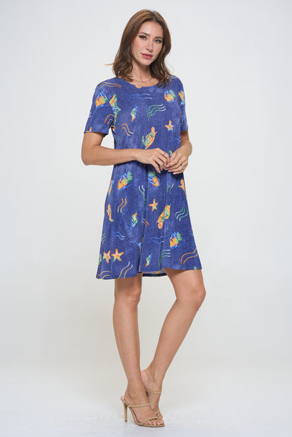 Plus Size Print Missy Dress Short Sleeve-7004BN-SXD1-D007