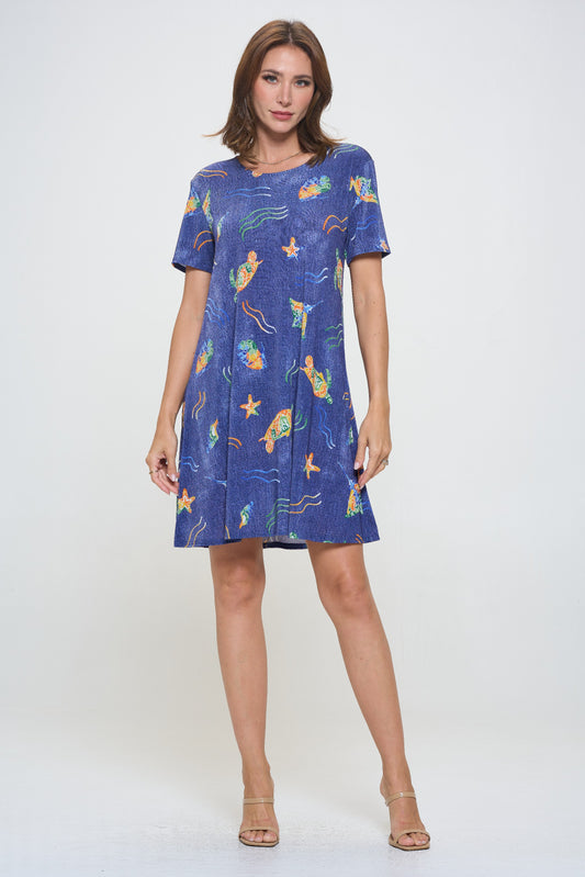 Plus Size Print Missy Dress Short Sleeve-7004BN-SXD1-D007
