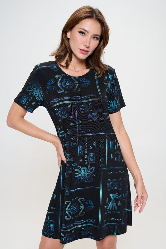 BNS Missy Dress Short Sleeve Print-7004BN-SRP1-W401