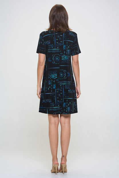 Plus Size Print Missy Dress Short Sleeve-7004BN-SXP1-W401