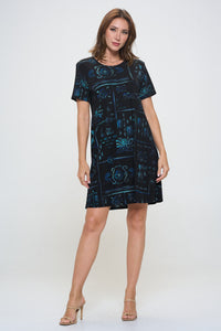 Plus Size Print Missy Dress Short Sleeve-7004BN-SXP1-W401