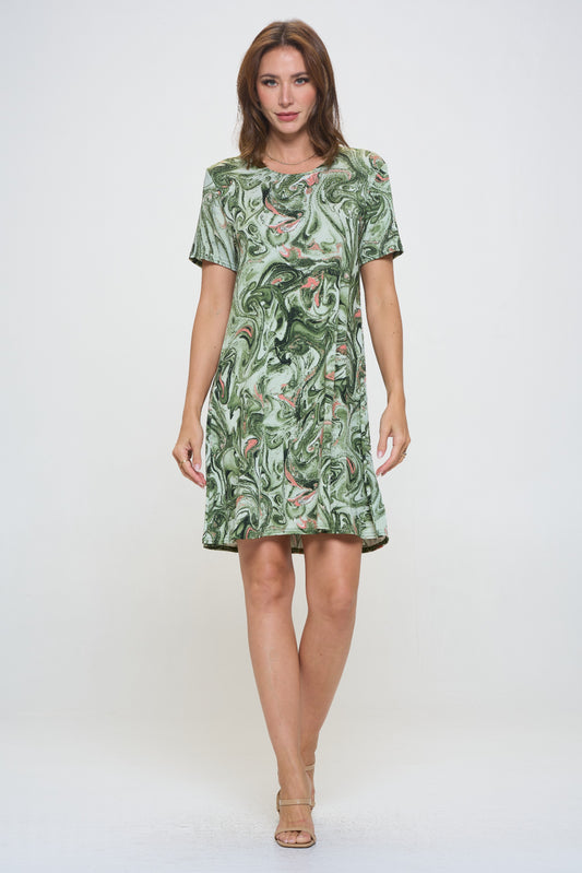 Plus Size Print Missy Dress Short Sleeve-7004BN-SXP1-W404