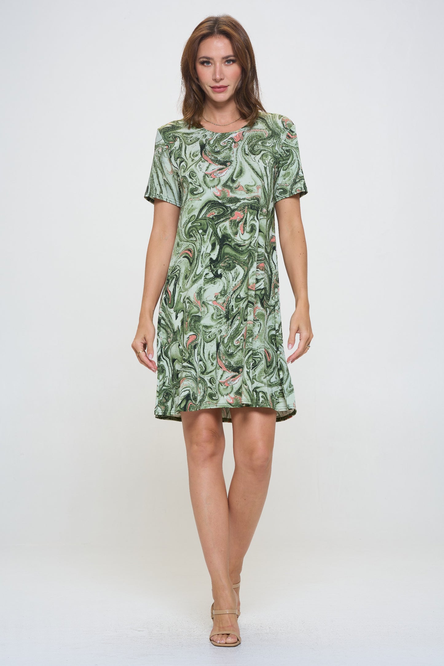 Plus Size Print Missy Dress Short Sleeve-7004BN-SXP1-W404